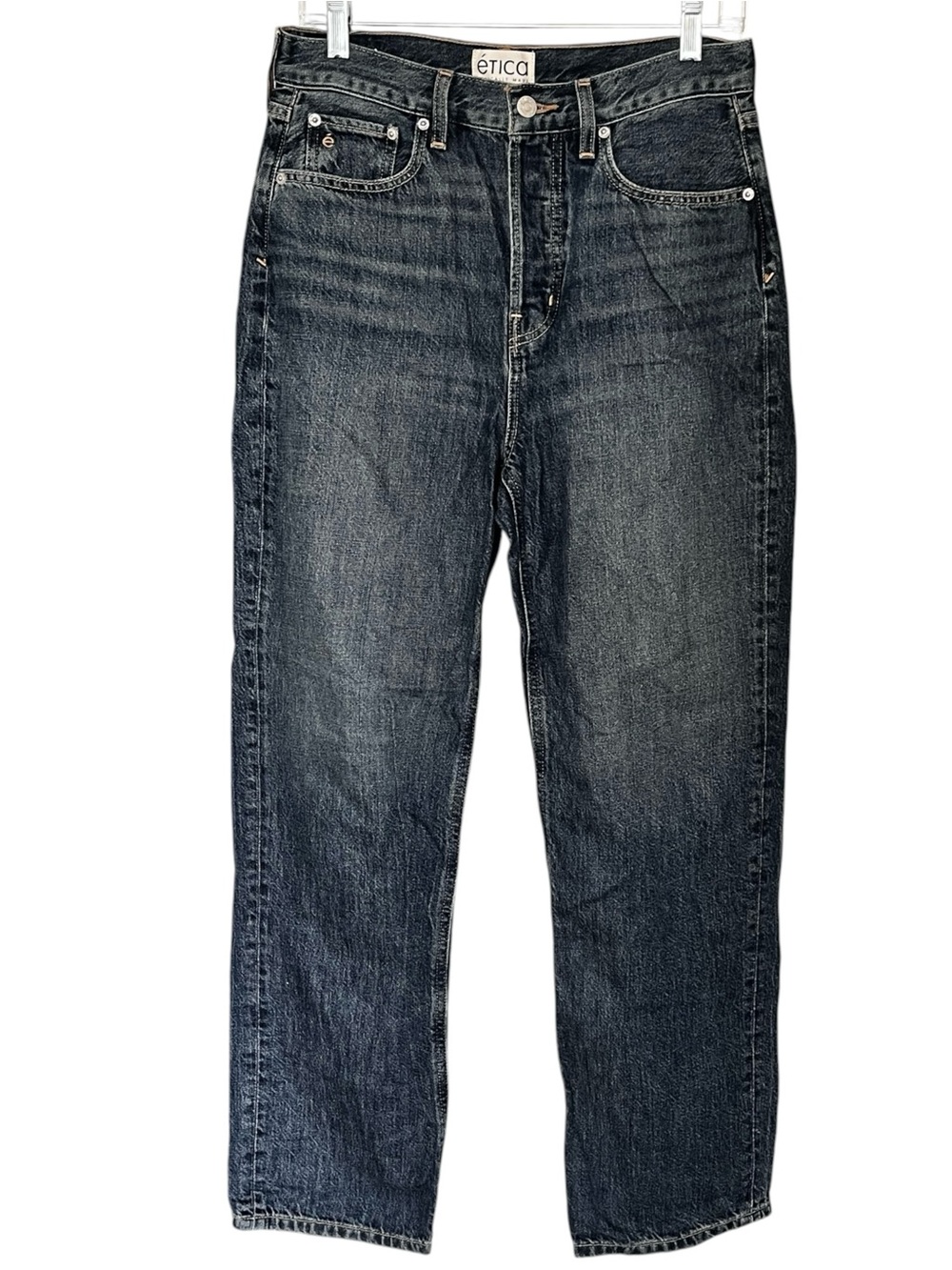 Etica Tyler Straight Leg Button Fly Hi Rise Jeans Size 27